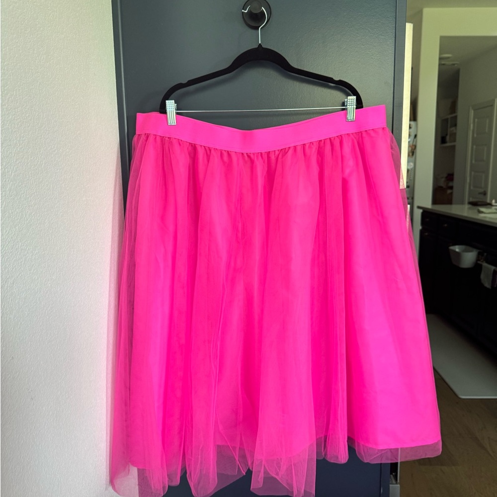 A New Day Pink Tulle Midi A-Line Skirt